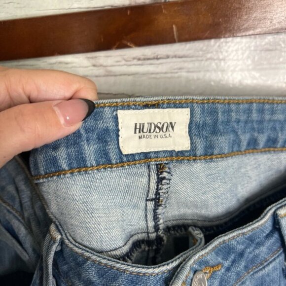 Hudson Jeans Womens size 29 Blue Straight Crop Cuff Flap pockets Low Rise - Picture 4 of 9